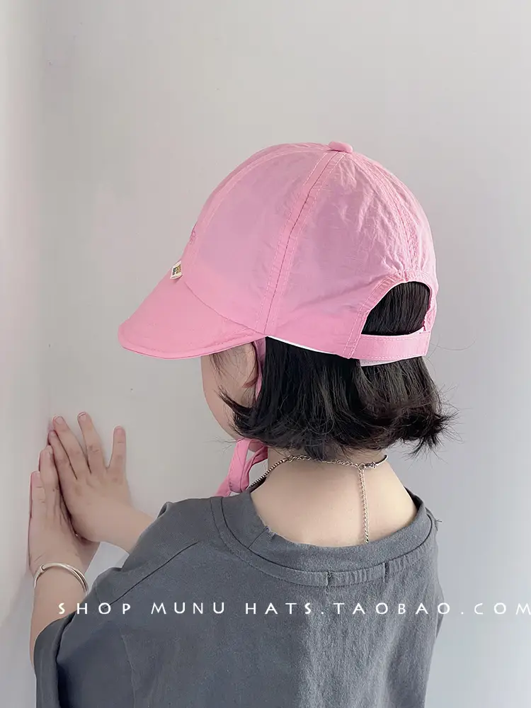 Pink Korean Bow Baby Cap Sunshade Hat — feature 5