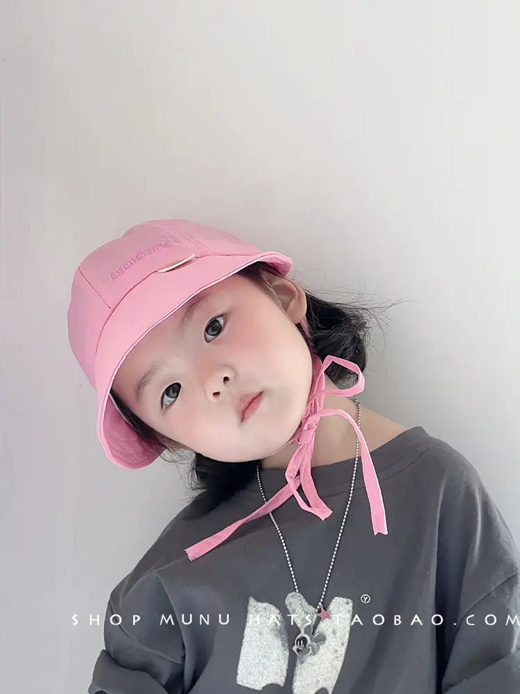 Pink Korean Bow Baby Cap Sunshade Hat — feature 9