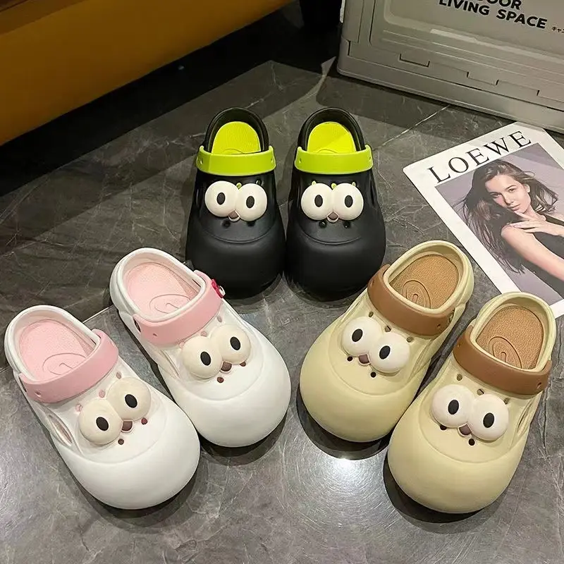 Big Eyes Hole Shoes Women's DIY Thick Sole Shoes for Stomping Feeling EVA Fashion Outdoor Wear Sandals Personalized Foreign Trade Japan and South Korea Cross-border - Image 5