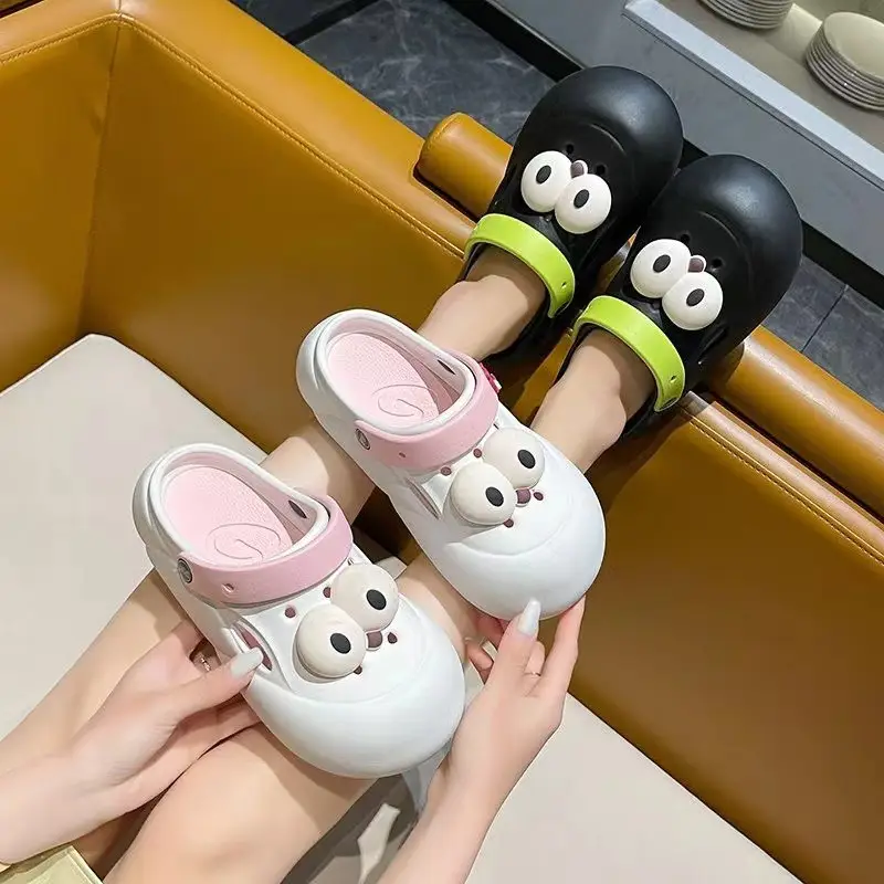 Big Eyes Hole Shoes Women's DIY Thick Sole Shoes for Stomping Feeling EVA Fashion Outdoor Wear Sandals Personalized Foreign Trade Japan and South Korea Cross-border - Image 7