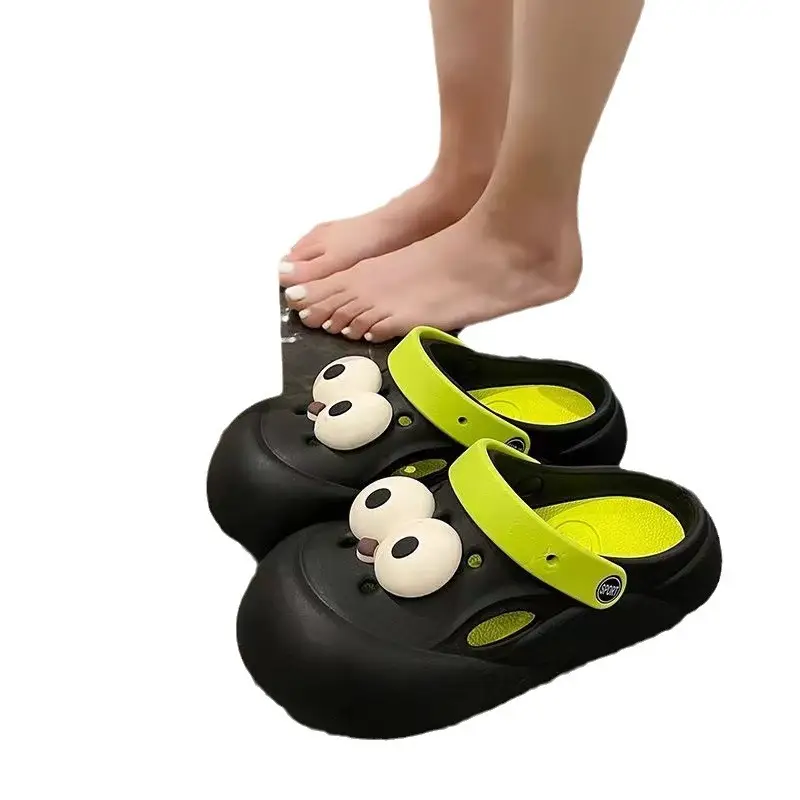 Big Eyes Hole Shoes Women's DIY Thick Sole Shoes for Stomping Feeling EVA Fashion Outdoor Wear Sandals Personalized Foreign Trade Japan and South Korea Cross-border - Image 8