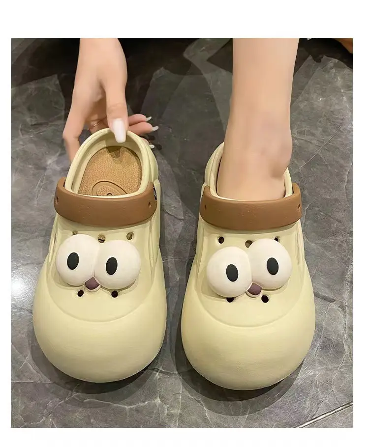 Big Eyes Hole Shoes Women's DIY Thick Sole Shoes for Stomping Feeling EVA Fashion Outdoor Wear Sandals Personalized Foreign Trade Japan and South Korea Cross-border — feature 9