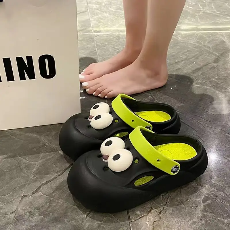Big Eyes Hole Shoes Women's DIY Thick Sole Shoes for Stomping Feeling EVA Fashion Outdoor Wear Sandals Personalized Foreign Trade Japan and South Korea Cross-border - Image 3