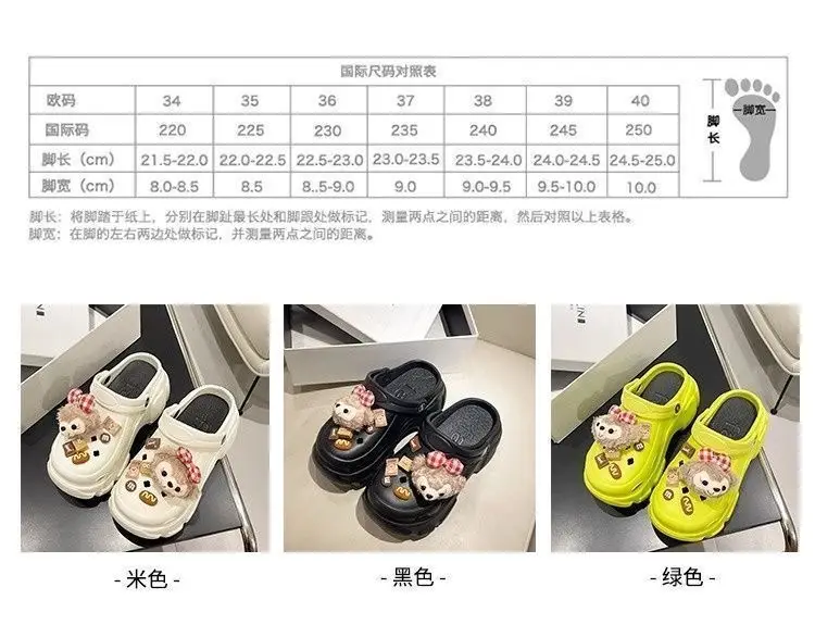 Internet Celebrity Popular DIY Plush Cartoon Clogs for Women to Wear in Summer, High Heels, Thick Soles, Fashionable Sandals with a Poop-Feeling Feel — feature 4