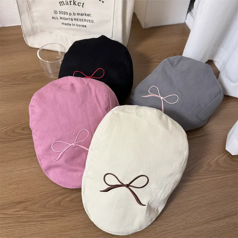 Korean Style Bowknot Cap Girls Spring Summer Lightweight - Image 5