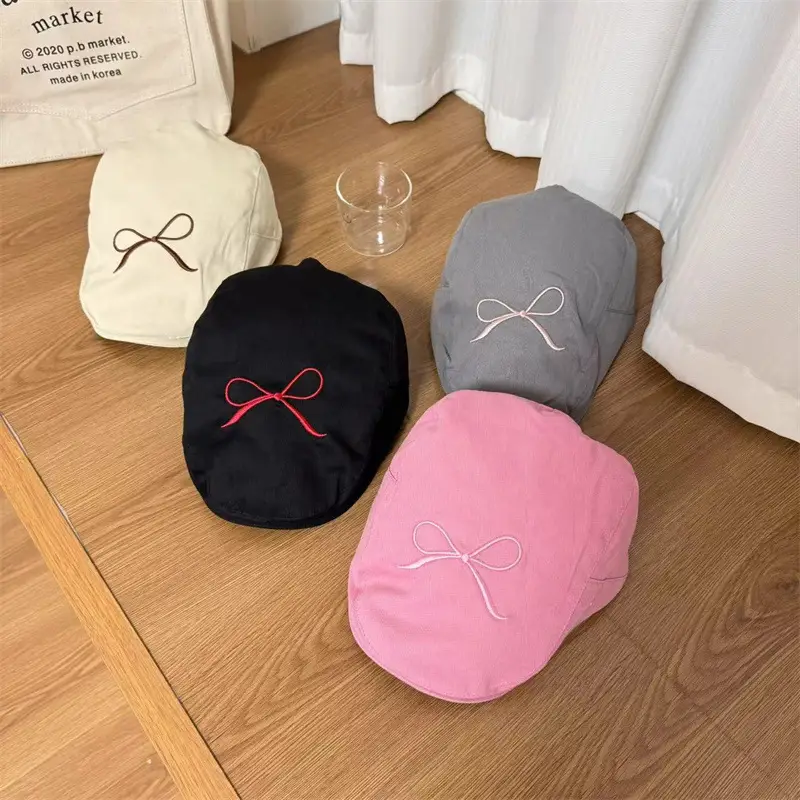 Korean Style Bowknot Cap Girls Spring Summer Lightweight - Image 6