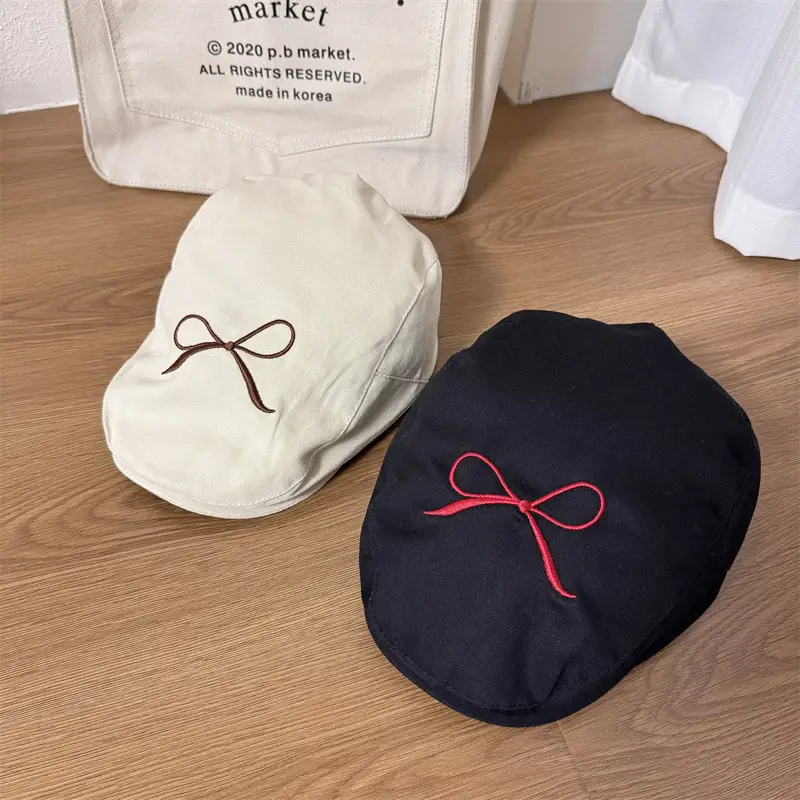 Korean Style Bowknot Cap Girls Spring Summer Lightweight - Image 7