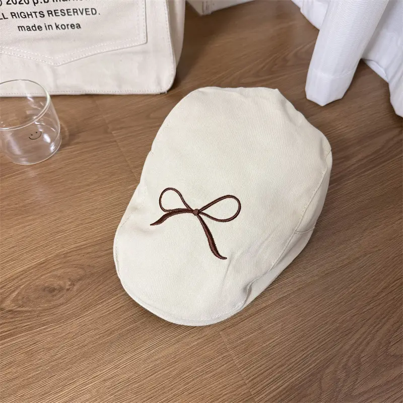Korean Style Bowknot Cap Girls Spring Summer Lightweight - Image 3