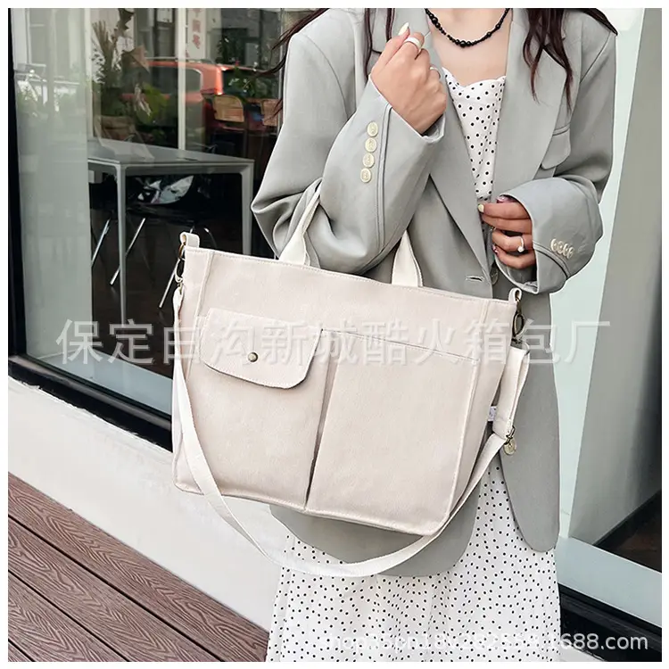Women's Grey Corduroy Tote Bag 2024 New — feature 11