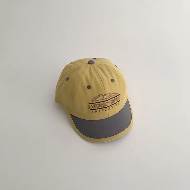 Kids Sun Hat with Mountain Design, Beige & Navy, 1 Pc - Image 2