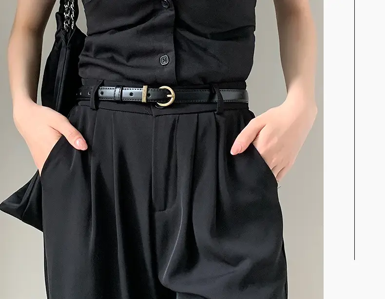 Women Genuine Leather Belt High-end Decorative Retro Double-layer Cowhide Simple Thin Belt — feature 14