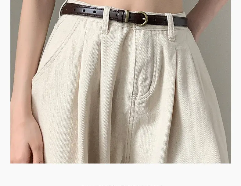 Women Genuine Leather Belt High-end Decorative Retro Double-layer Cowhide Simple Thin Belt — feature 20