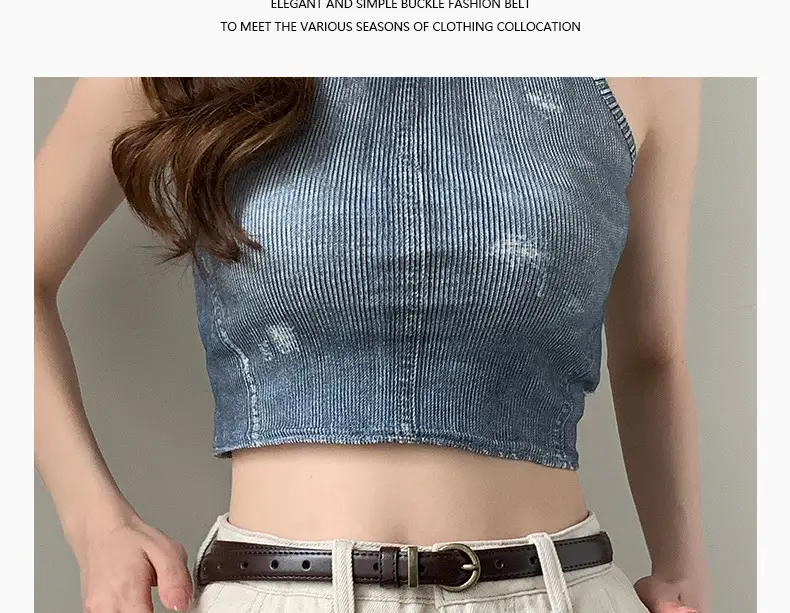Women Genuine Leather Belt High-end Decorative Retro Double-layer Cowhide Simple Thin Belt — feature 21