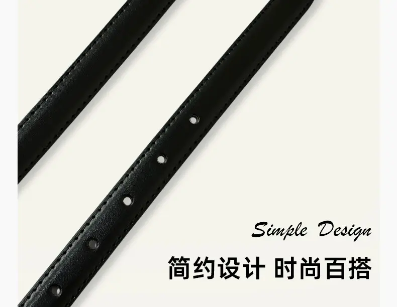 Women Genuine Leather Belt High-end Decorative Retro Double-layer Cowhide Simple Thin Belt — feature 8