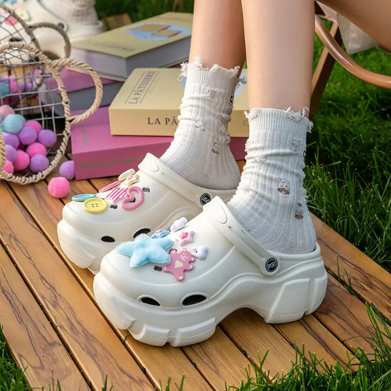 Qidan Shoe Factory Thick-soled Cave Shoes Women's Summer Home Wear Non-slip Height-increasing Feeling EVA Baotou Slippers for Women - Image 3