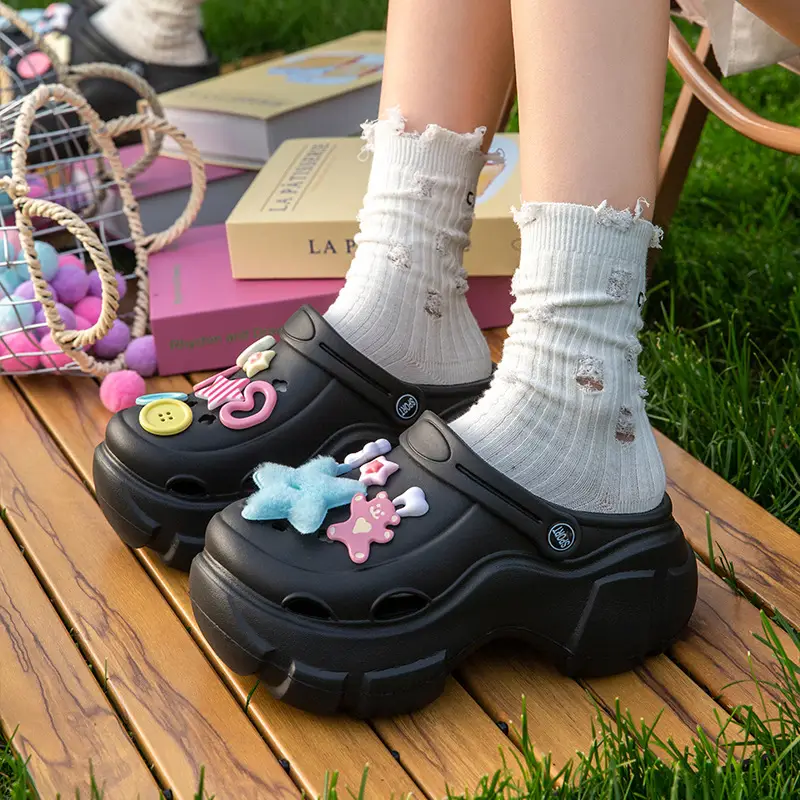 Qidan Shoe Factory Thick-soled Cave Shoes Women's Summer Home Wear Non-slip Height-increasing Feeling EVA Baotou Slippers for Women - Image 8