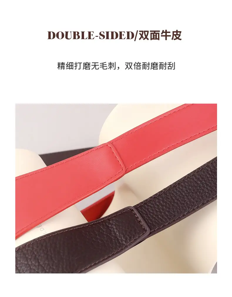 Red Leather Belted Waist Shoes for Women — feature 11