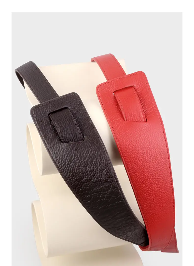 Red Leather Belted Waist Shoes for Women — feature 14