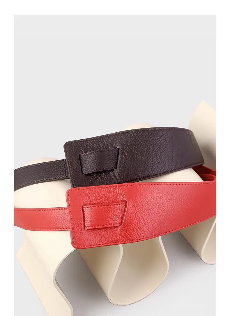 Red Leather Belted Waist Shoes for Women — feature 15
