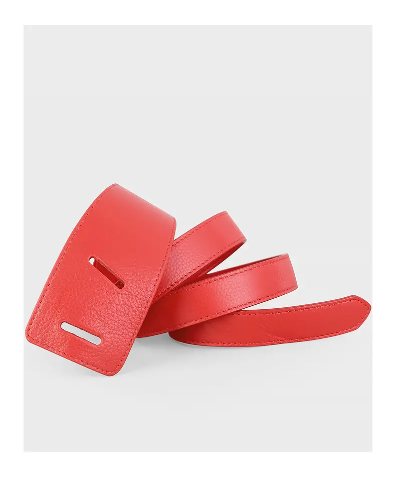 Red Leather Belted Waist Shoes for Women — feature 19