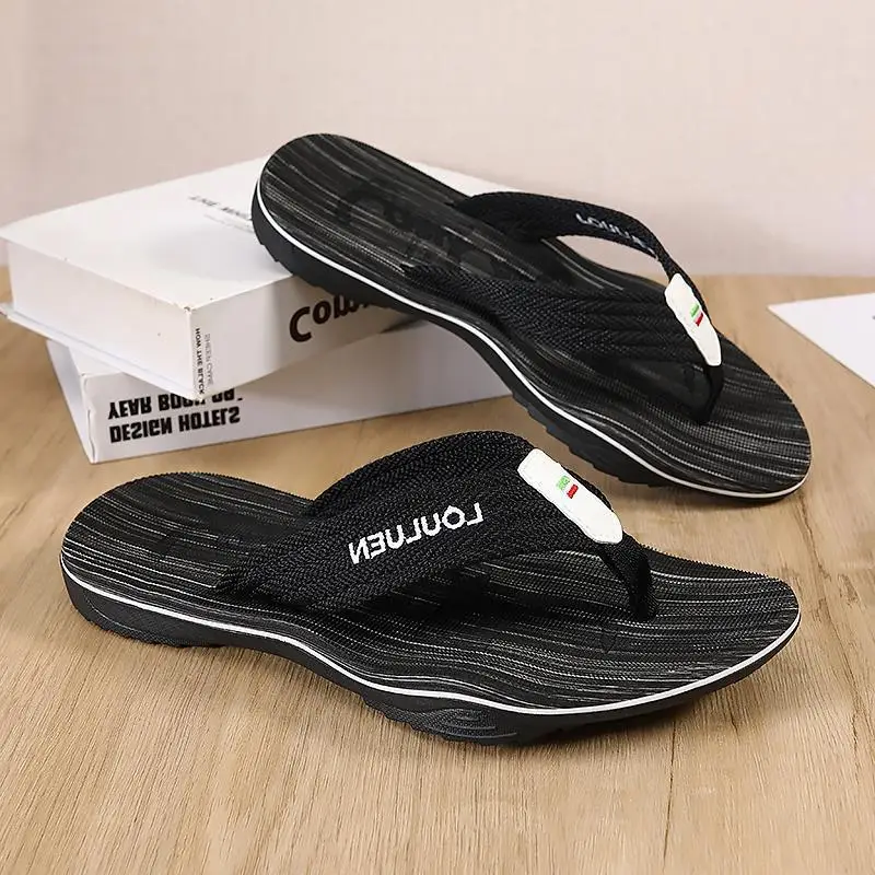 Men Blue Striped Casual Flip-Flops 2024 - Image 7