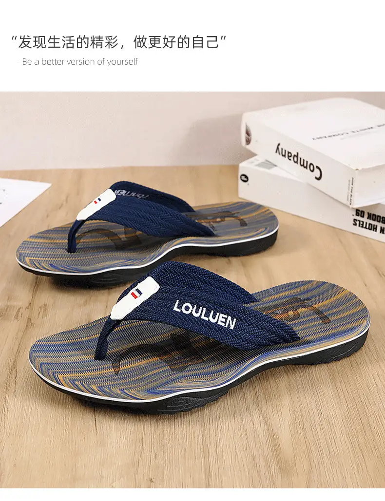 Men Blue Striped Casual Flip-Flops 2024 — feature 8