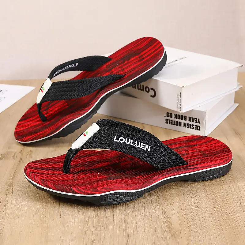 Men Blue Striped Casual Flip-Flops 2024 - Image 3