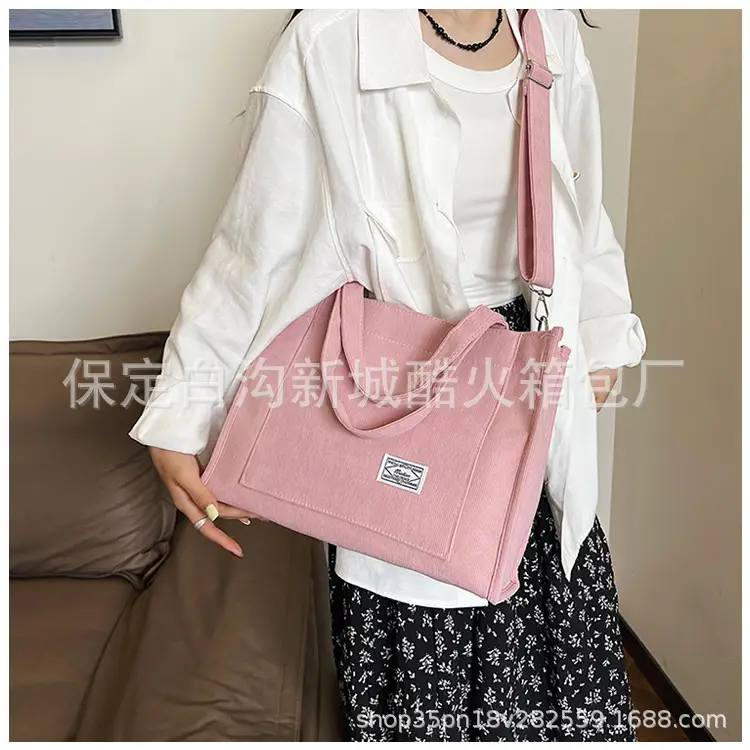 White Corduroy Shoulder Bag 2024 New — feature 16