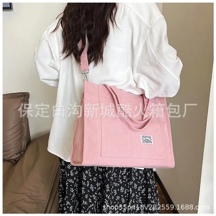 White Corduroy Shoulder Bag 2024 New — feature 17