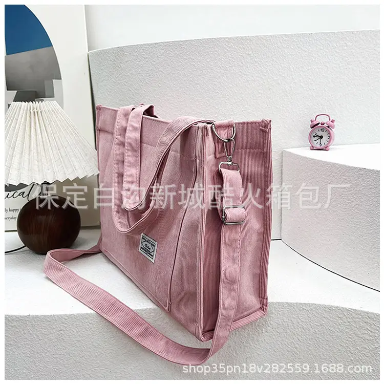 White Corduroy Shoulder Bag 2024 New — feature 22