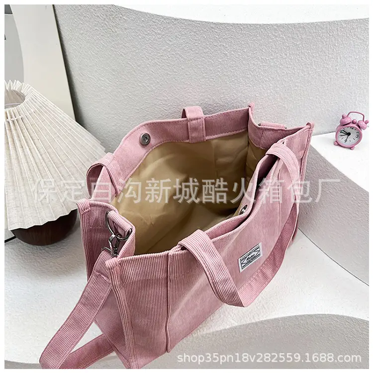 White Corduroy Shoulder Bag 2024 New — feature 24