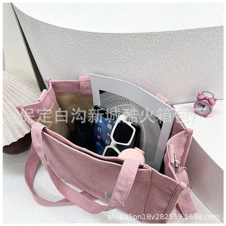 White Corduroy Shoulder Bag 2024 New — feature 25