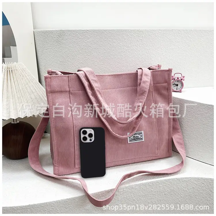 White Corduroy Shoulder Bag 2024 New — feature 26