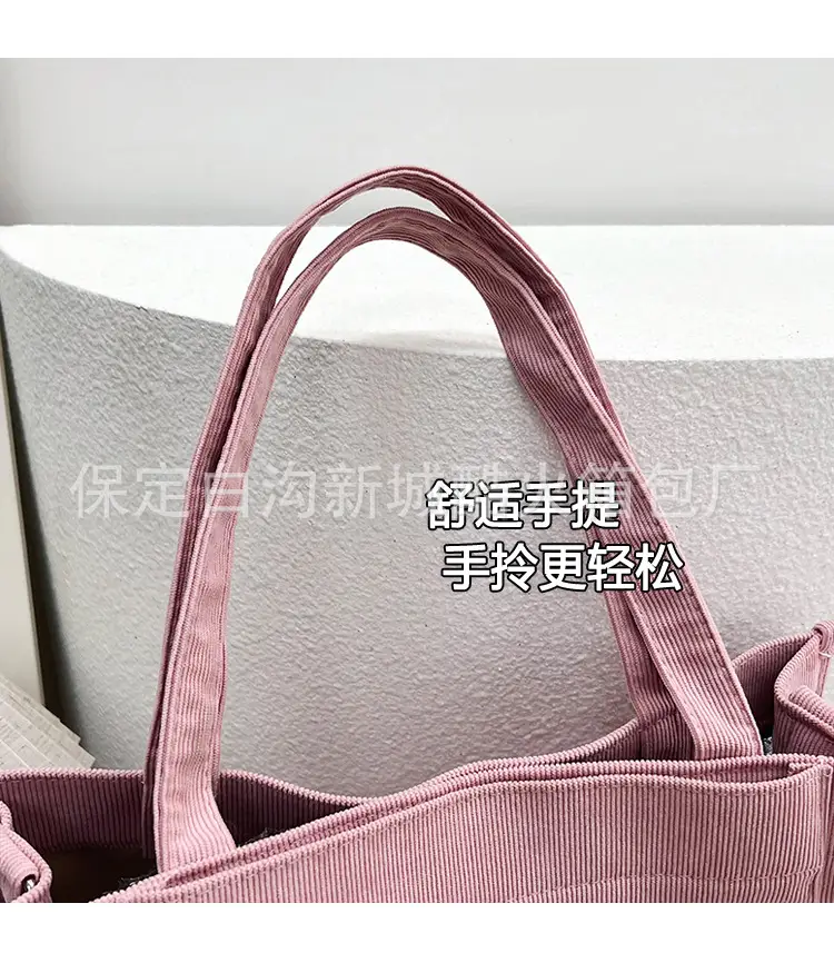 White Corduroy Shoulder Bag 2024 New — feature 8
