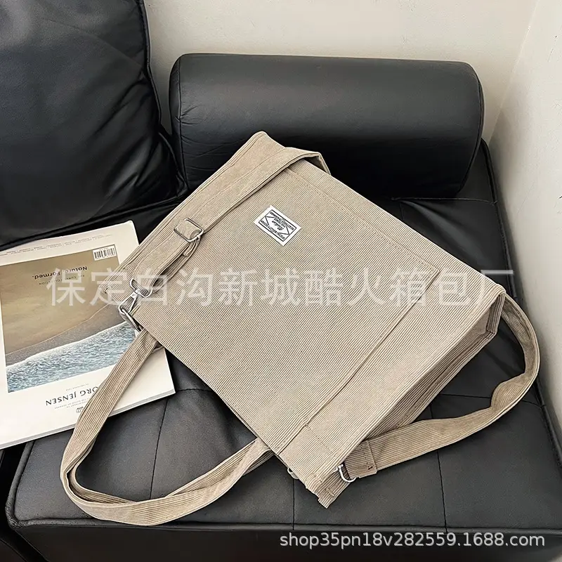 White Corduroy Shoulder Bag 2024 New