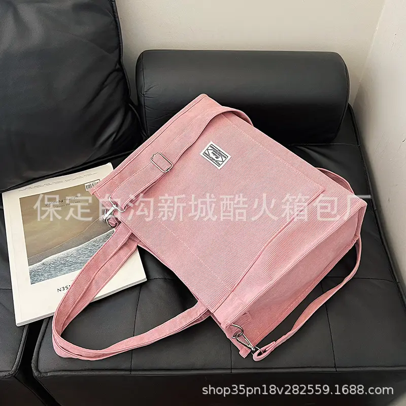 White Corduroy Shoulder Bag 2024 New