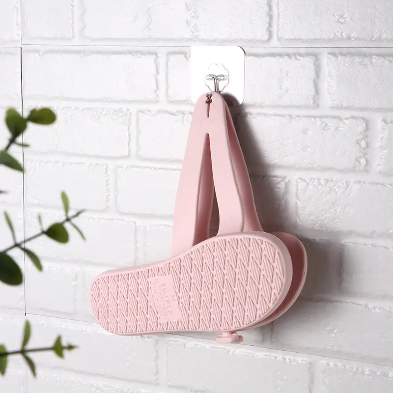 Pink Foldable Travel Slippers for Men Women Summer