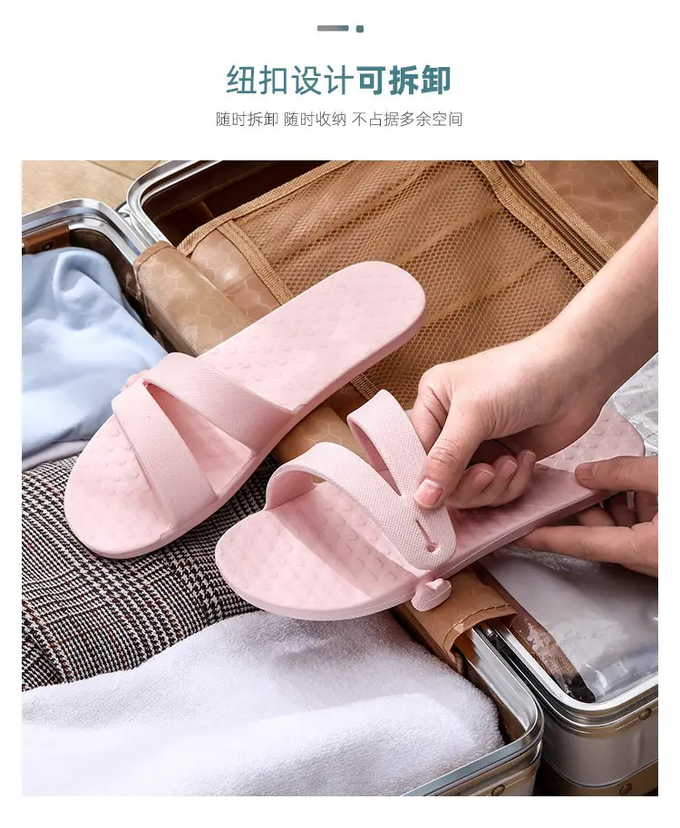 Pink Foldable Travel Slippers for Men Women Summer — feature 13