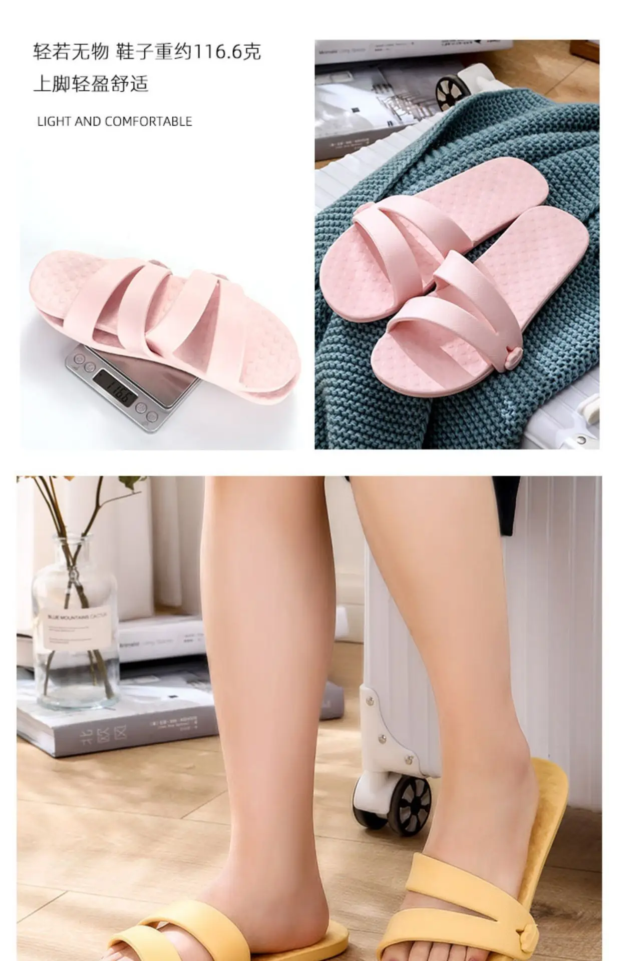 Pink Foldable Travel Slippers for Men Women Summer — feature 17