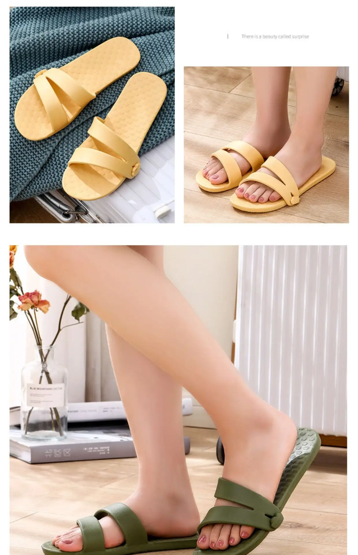 Pink Foldable Travel Slippers for Men Women Summer — feature 19