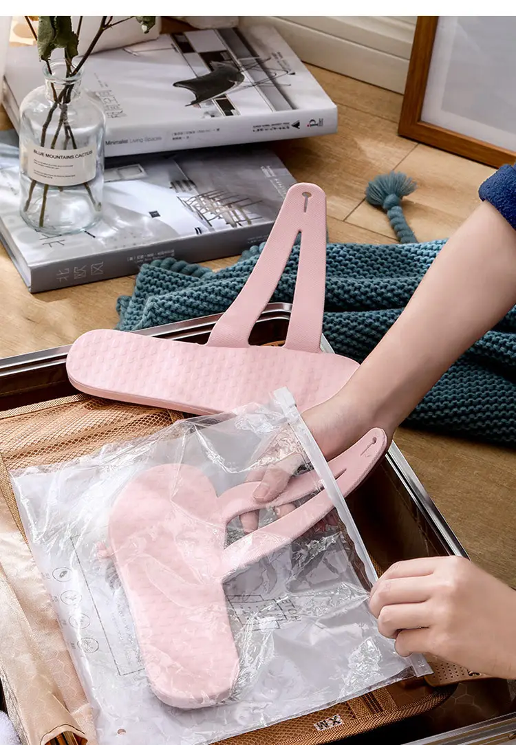 Pink Foldable Travel Slippers for Men Women Summer — feature 23