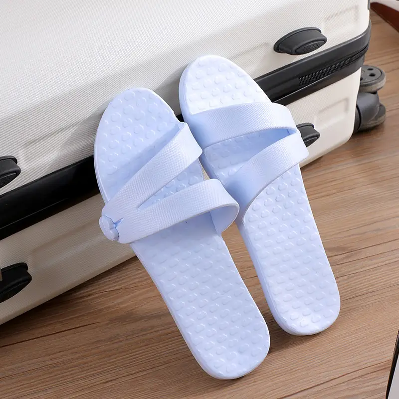 Pink Foldable Travel Slippers for Men Women Summer