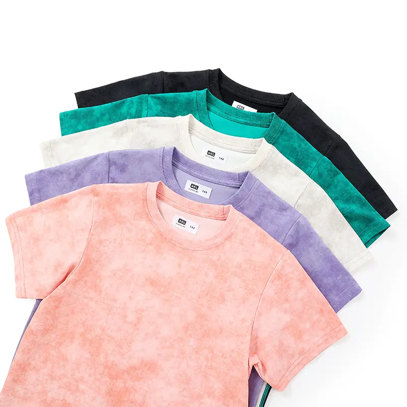 Boys Batik T-Shirt Green Short Sleeve Cap - Image 8