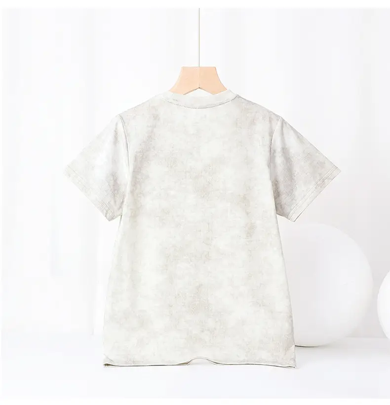 Boys Batik T-Shirt Green Short Sleeve Cap — feature 40