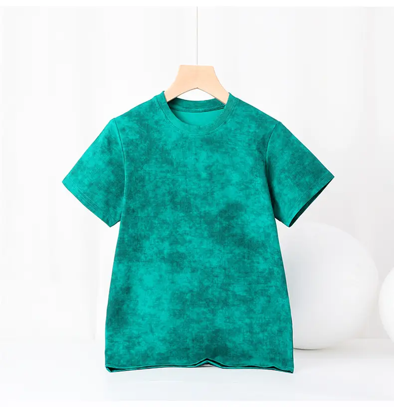 Boys Batik T-Shirt Green Short Sleeve Cap — feature 43