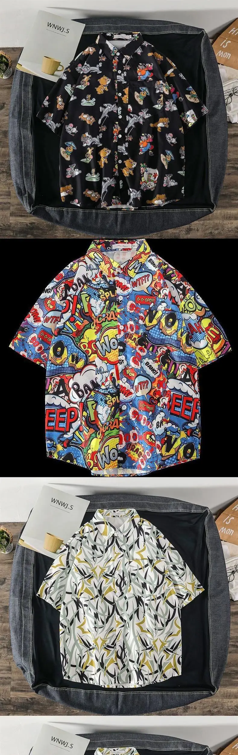 Men's Korean Style Printed Short Sleeve Shirt — feature 1