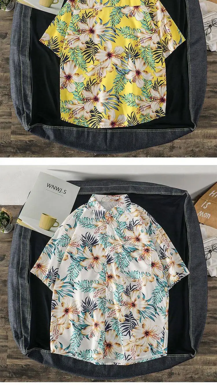 Men's Korean Style Printed Short Sleeve Shirt — feature 14
