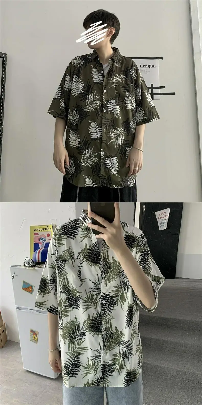 Men's Korean Style Printed Short Sleeve Shirt — feature 17