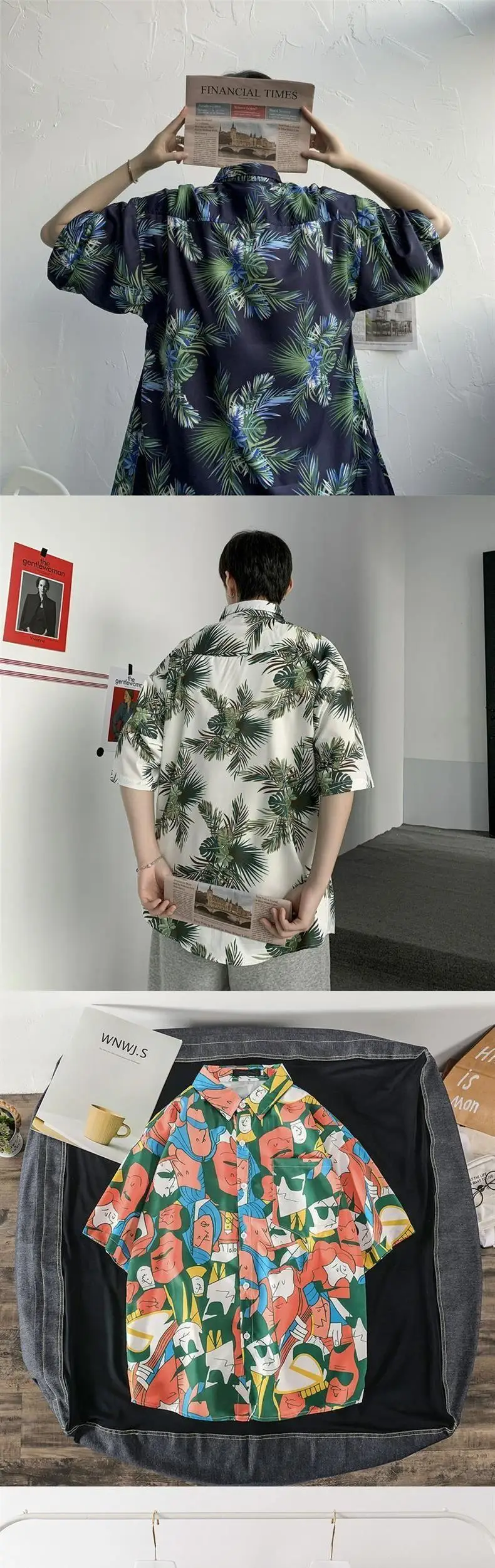 Men's Korean Style Printed Short Sleeve Shirt — feature 5