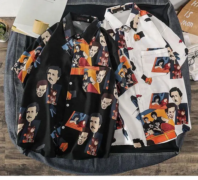 Men's Korean Style Printed Short Sleeve Shirt — feature 8